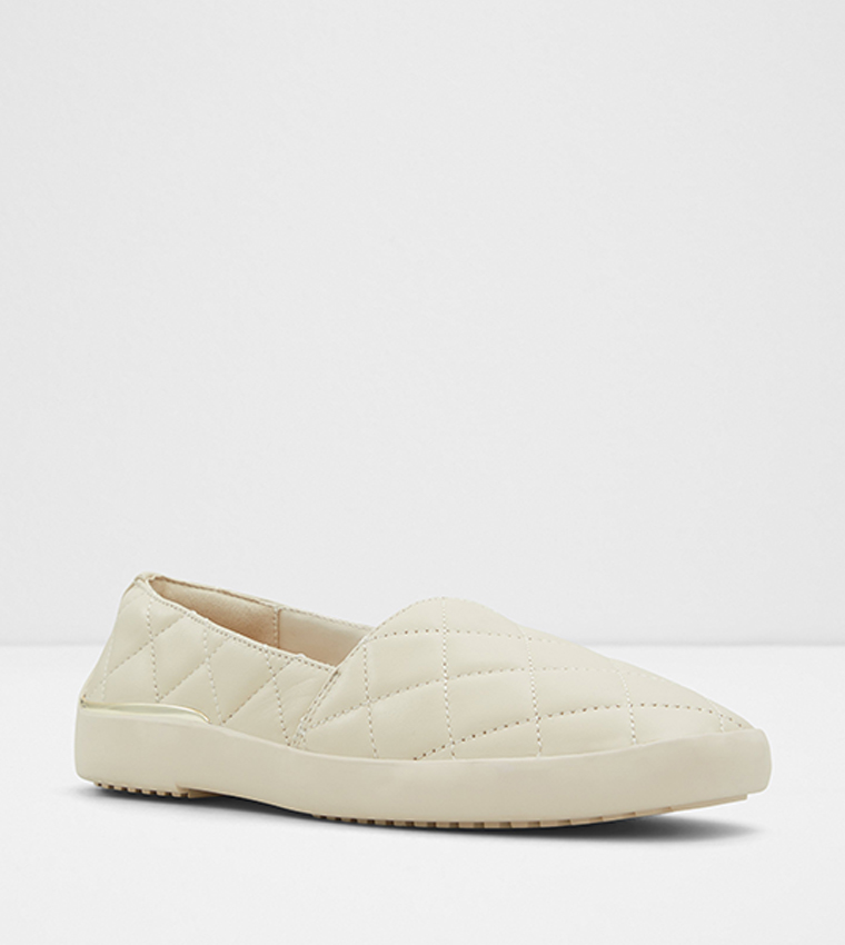 Quilted leather slip on shoes hot sale