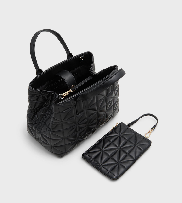QUINNY Quilted Satchel Bag