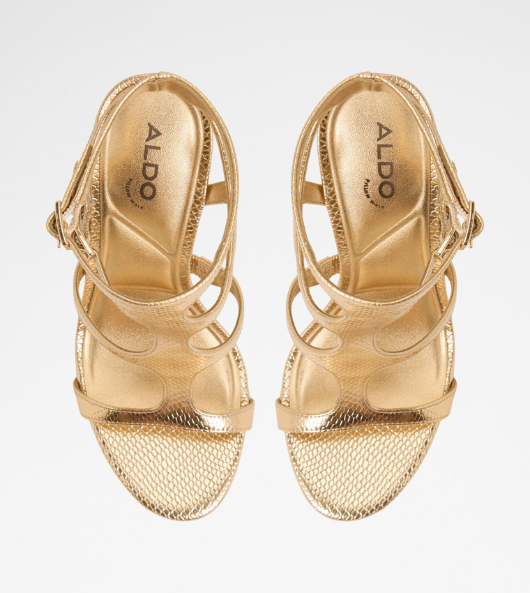 QUINTINA Textured Cage Heeled Sandals