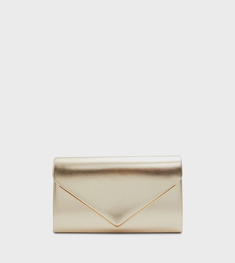 QWEENBEE Metallic Envelope Clutch