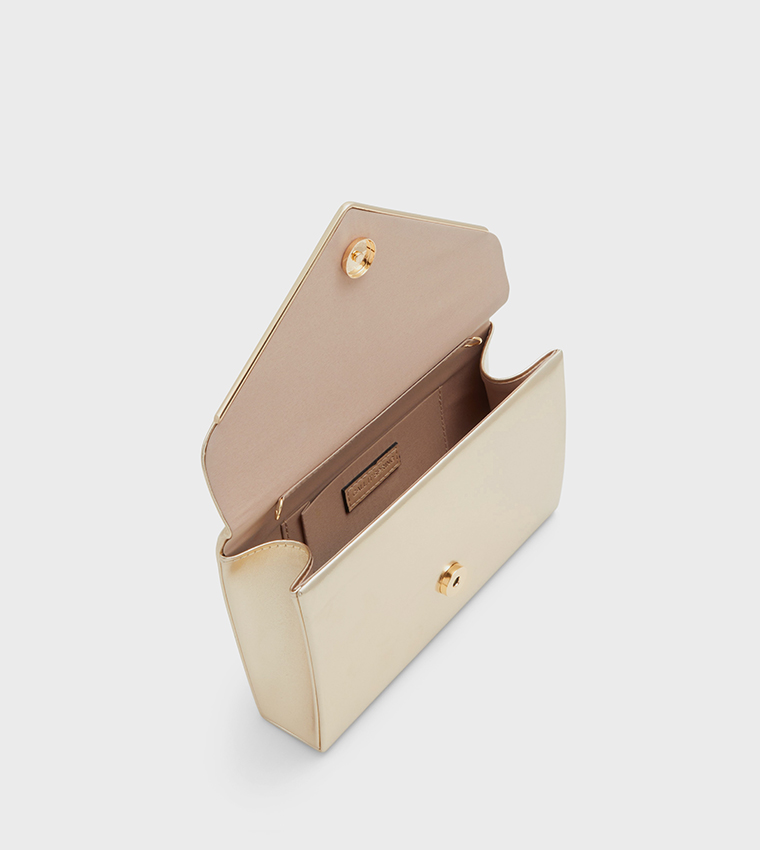 QWEENBEE Metallic Envelope Clutch