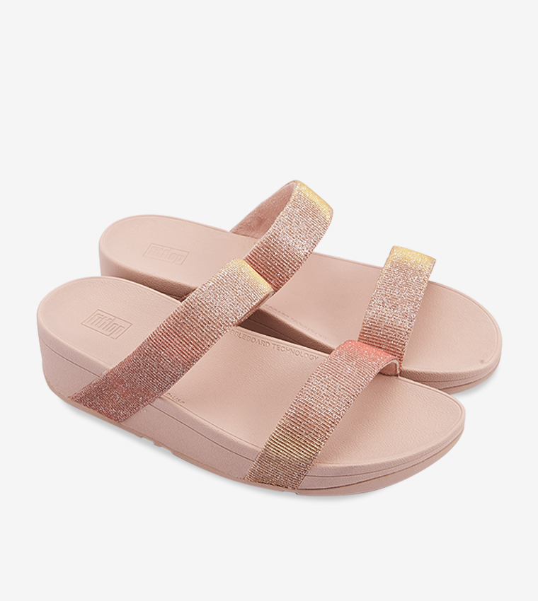 Buy FitFlop Lottie Glitzy Slide Sandal Rose Gold In Gold