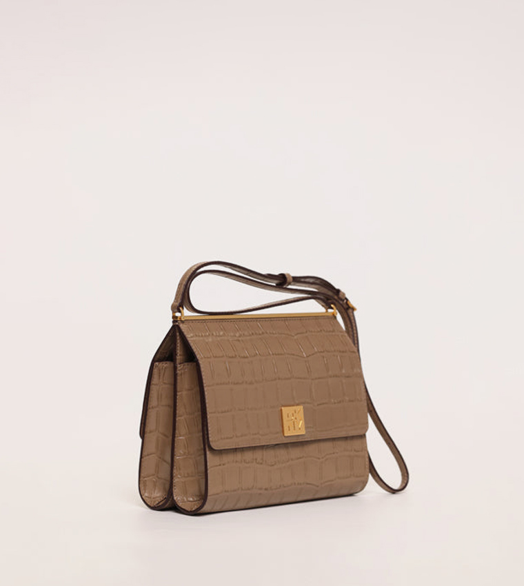 MONA Textured Flap Crossbody Bag