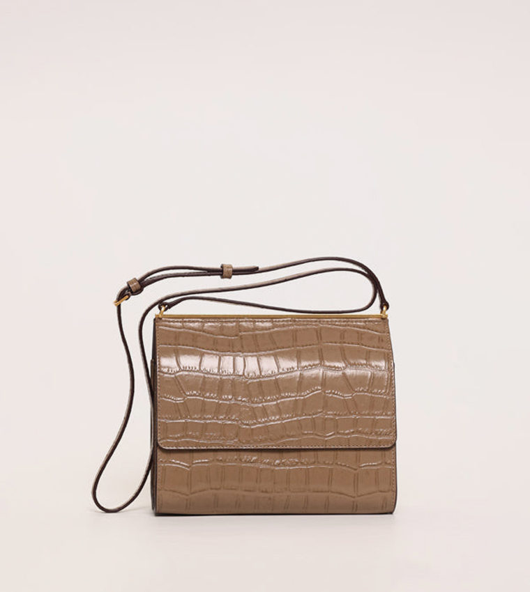 MONA Textured Flap Crossbody Bag
