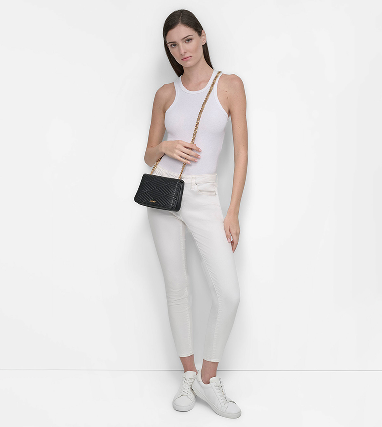 DEEDRA Quilted Flap Shoulder Bag