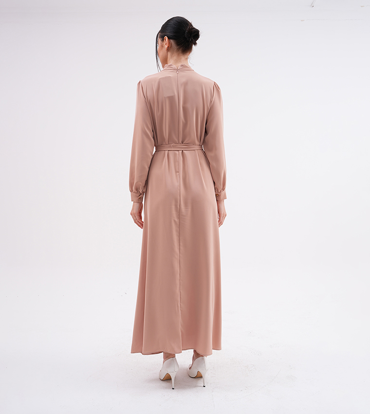 Embellished Belted Evening Dress
