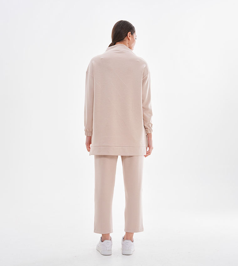 Piping Detail High Neck Co-Ord Set