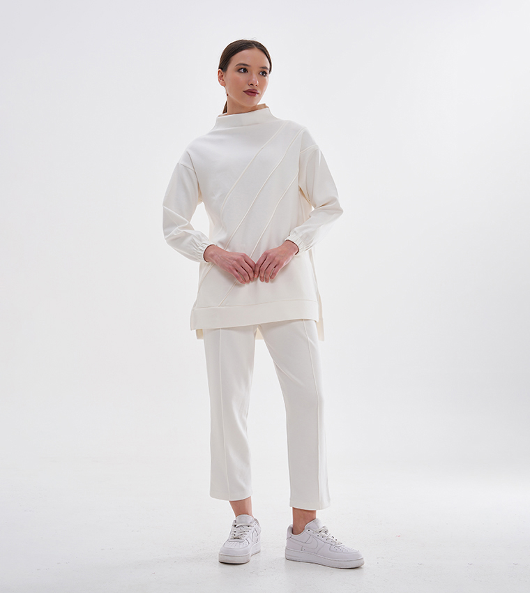 Piping Detail High Neck Co-Ord Set