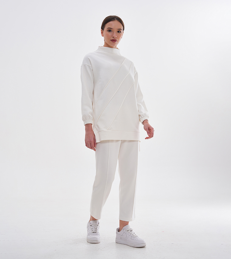 Piping Detail High Neck Co-Ord Set