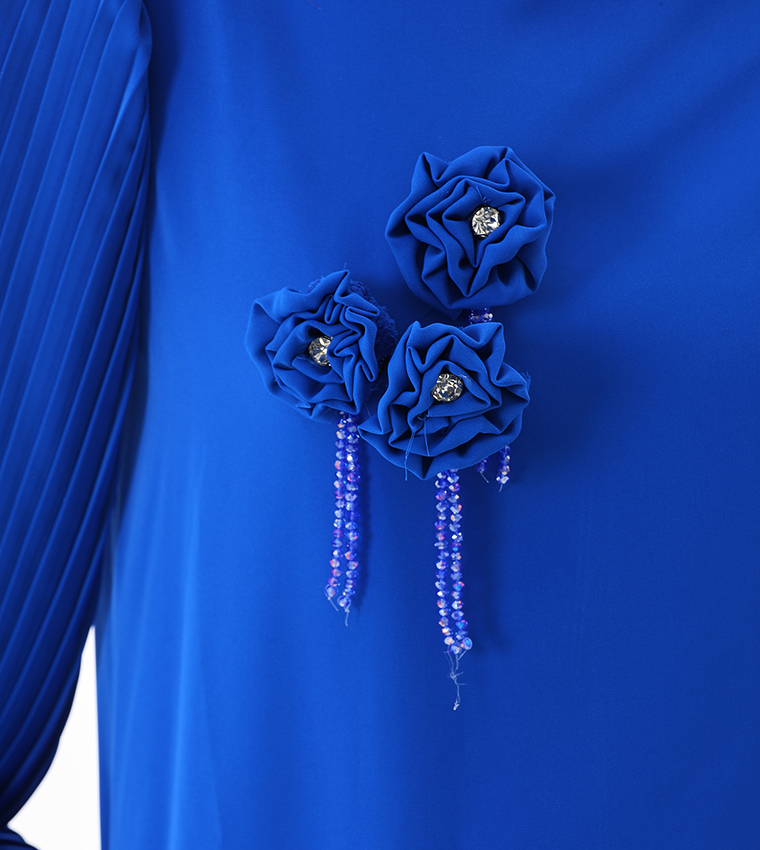 Appliqued Pleated Sleeves Co-Ord Set