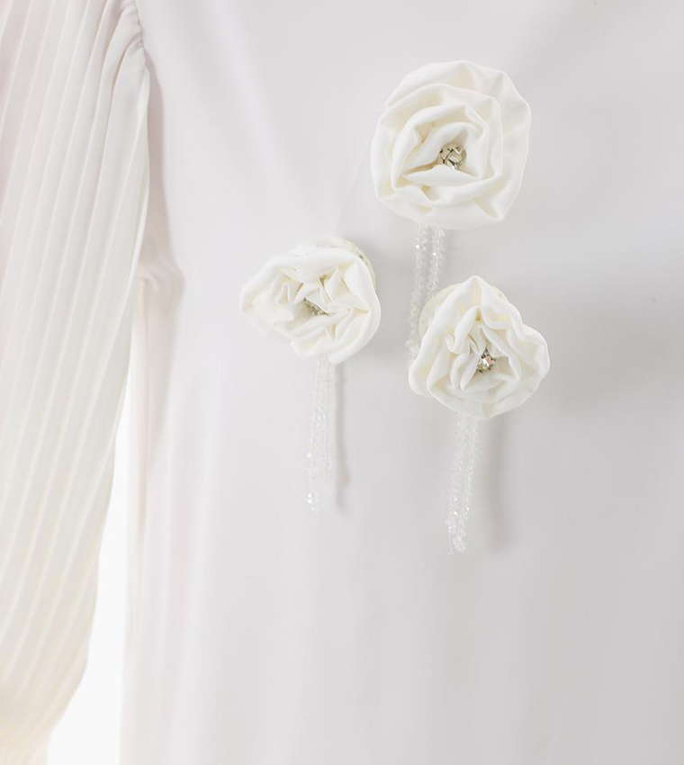 Appliqued Pleated Sleeves Co-Ord Set