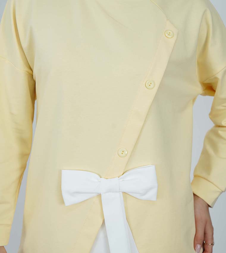 طقم كم طويل بفيونكة 