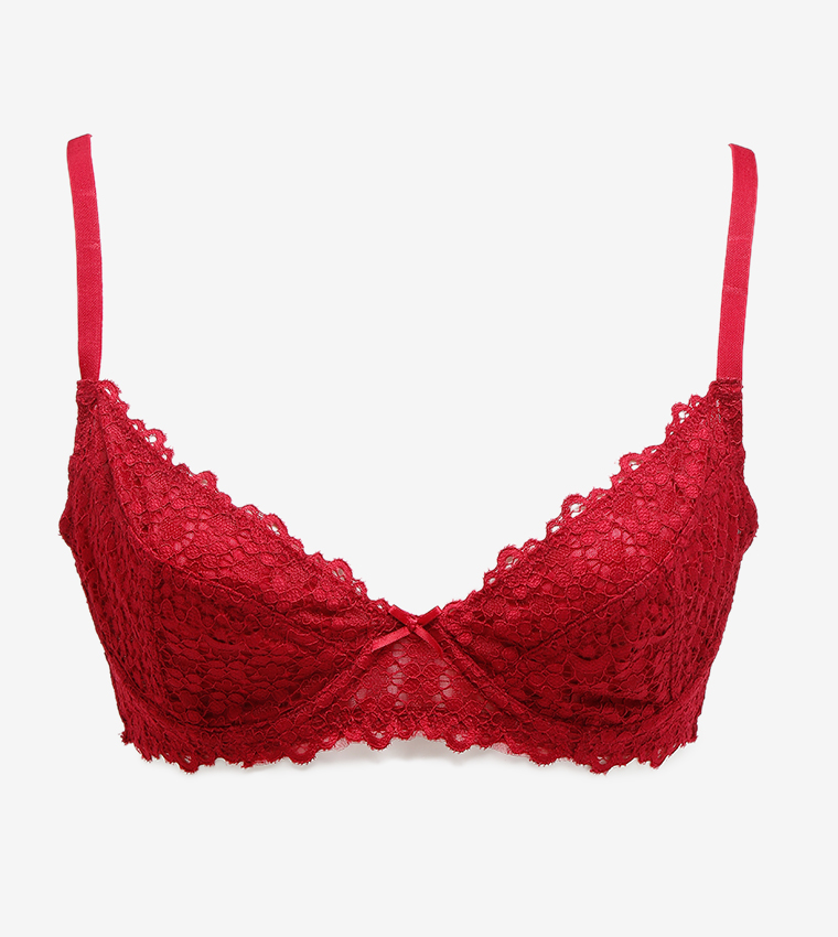 LOVELY Maroon lace triangle bra, Bras