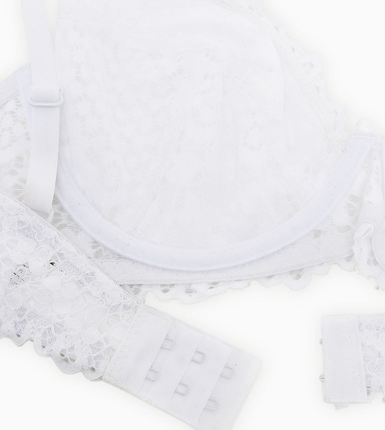 Triangle Lace Bra White