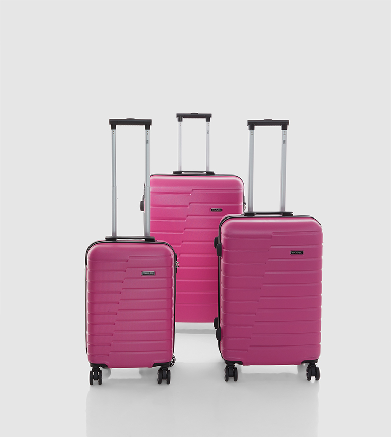 Buy R&B Synthetic Trolly Bag In Pink 6thStreet Kuwait