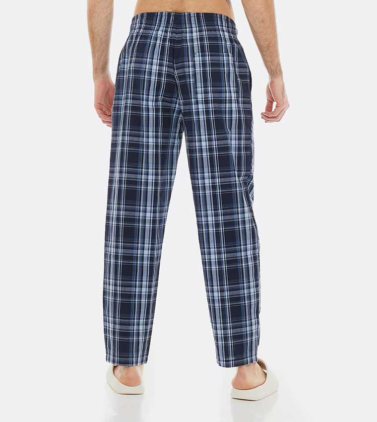 Buy R&B Plaid Lounge Pants With Drawstring Waist In Blue | 6thStreet ...