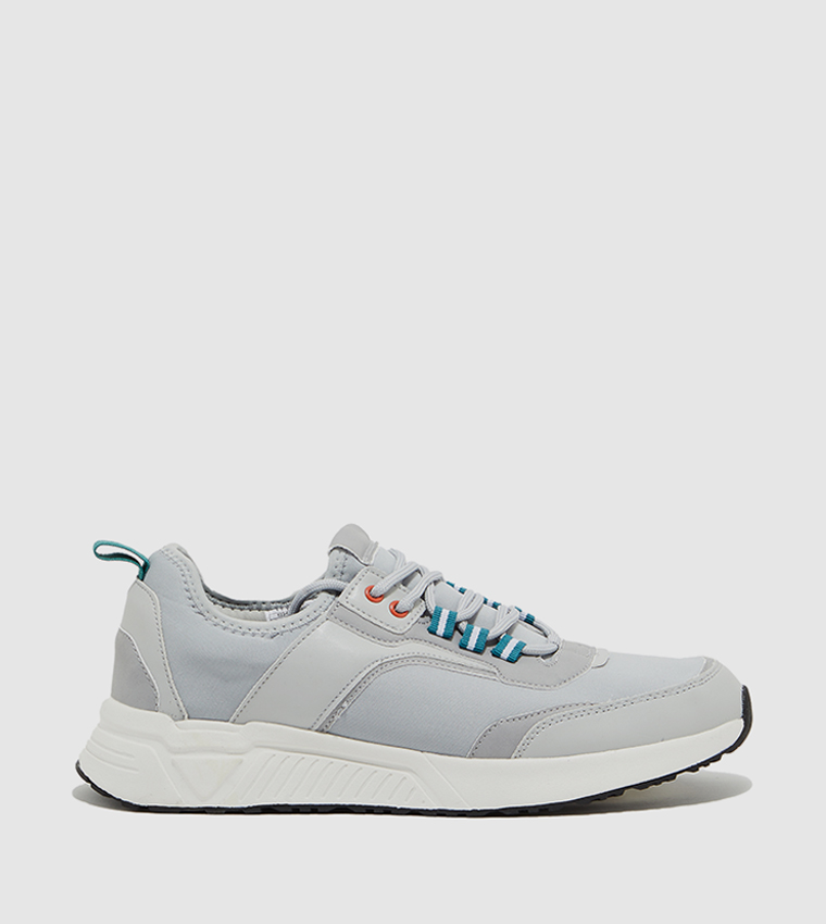 Buy R B Solid Lace Up Sports Shoes In Grey 6thStreet UAE