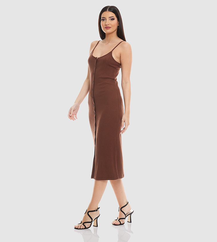 snap button bodycon dress AVENA snap button mini dress