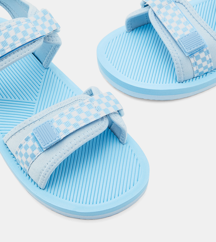 Color Block Velcro Closure Sandals