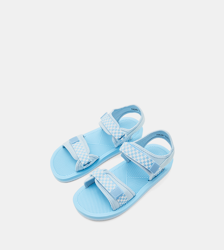 Color Block Velcro Closure Sandals