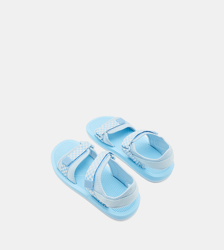 Color Block Velcro Closure Sandals