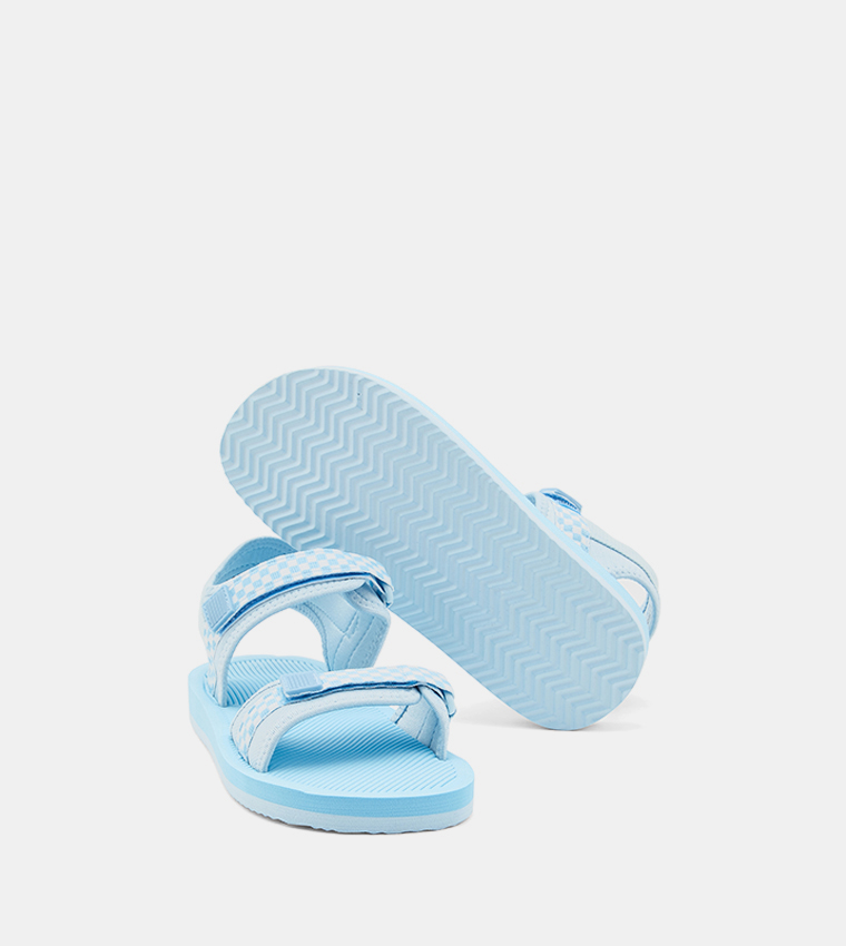 Color Block Velcro Closure Sandals