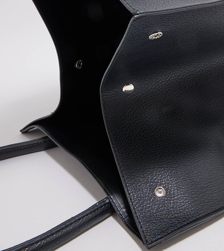 Textured Scarf Detail Tote Bag