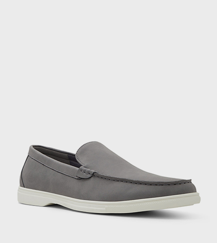 Grey slip on dress shoes discount