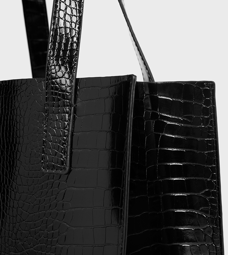 REPTCON Croc Textured Tote Bag
