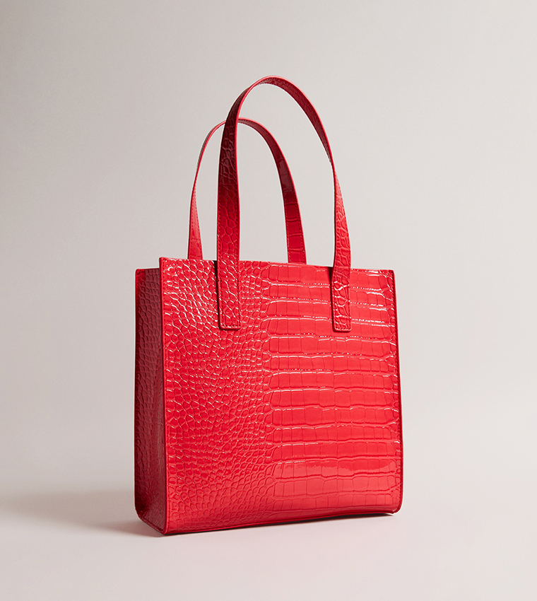 Buy Ted Baker REPTCON Croc Textured Tote Bag In Coral 6thStreet UAE
