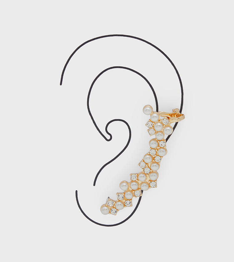 Buy Aldo Accessories RIEYA Embellished Ear Cuff In White 6thStreet UAE
