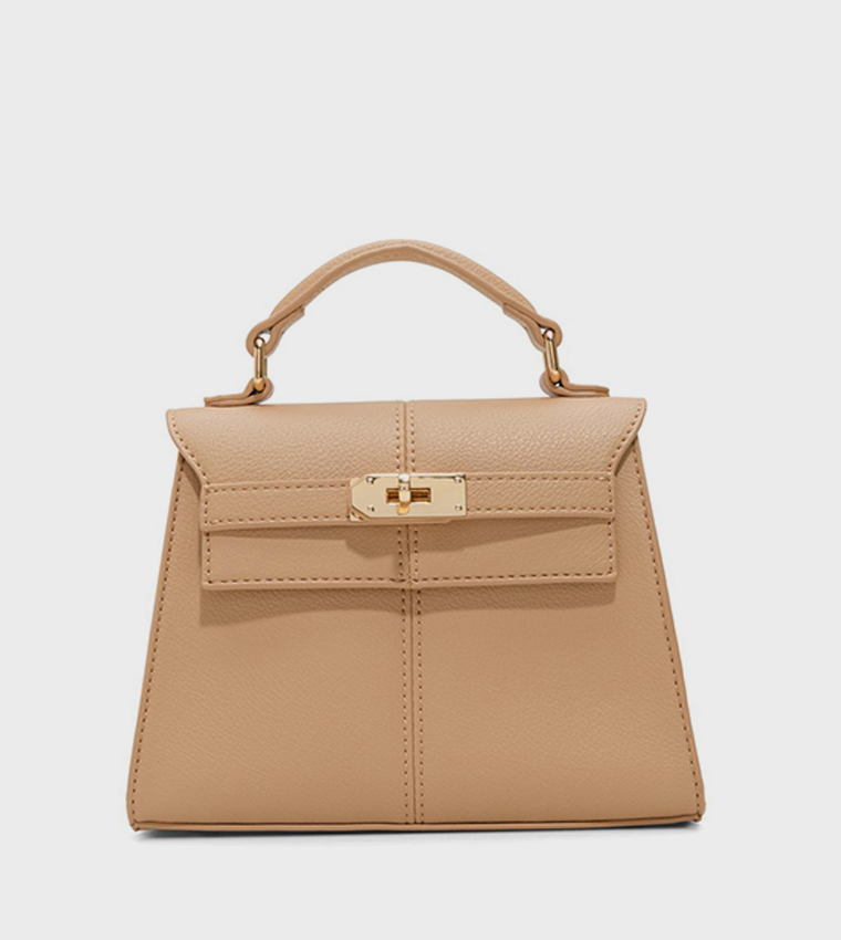 RIILEYY Textured Twist Lock Top Handle Bag