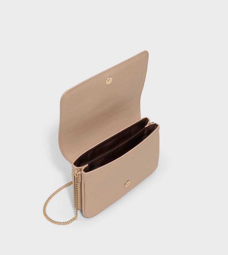 RIVERLY Textured Flap Crossbody Bag