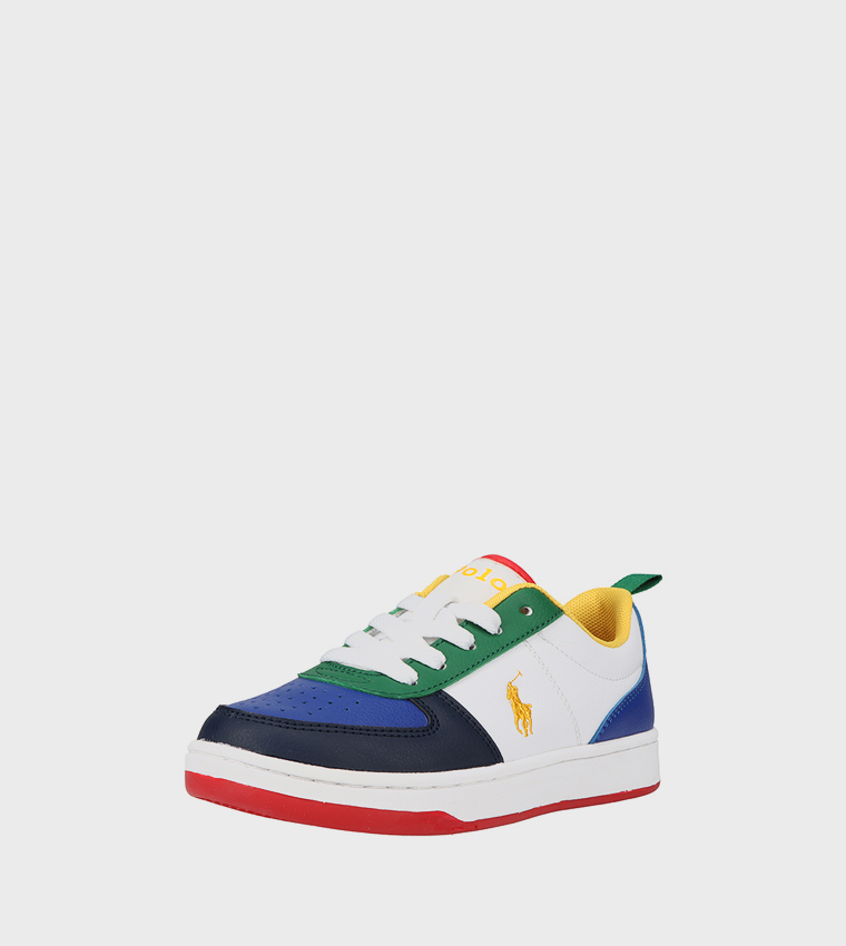 POLO COURT II Color Block Lace-Up Sneakers