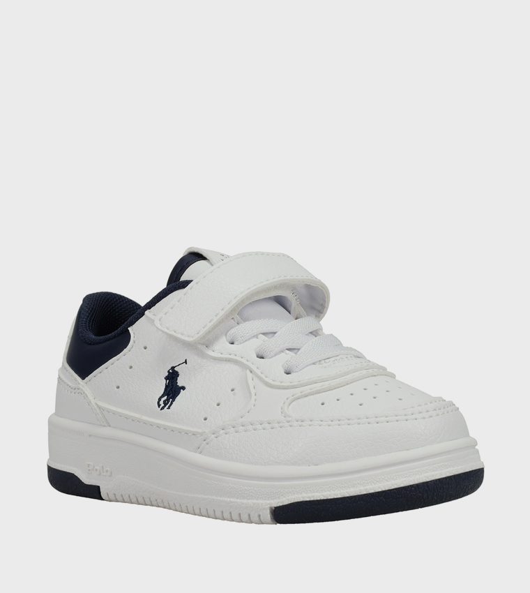 MASTERS COURT II PS Contrast Trim Logo Detail Velcro Sneakers