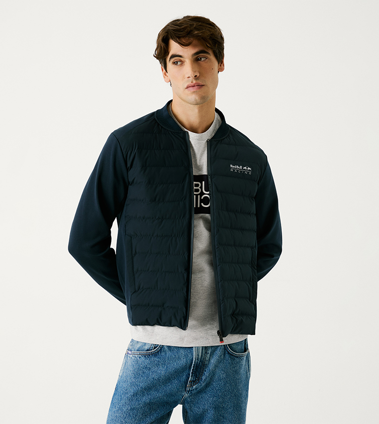 Printed Zip-Through Quilted Jacket