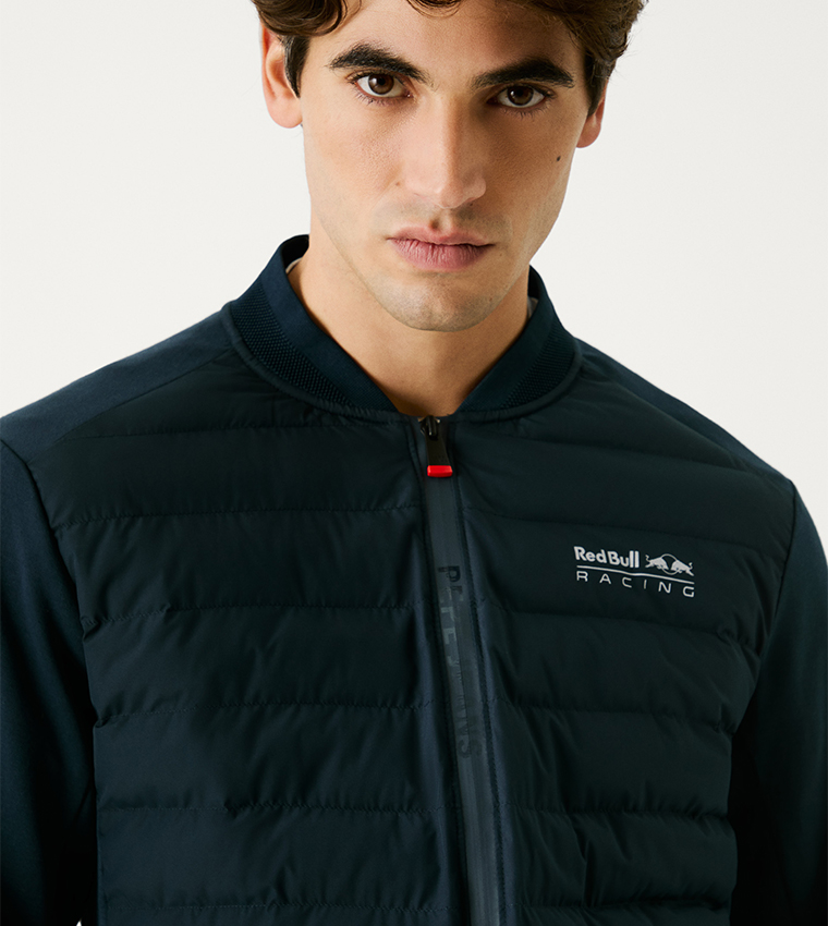 Printed Zip-Through Quilted Jacket