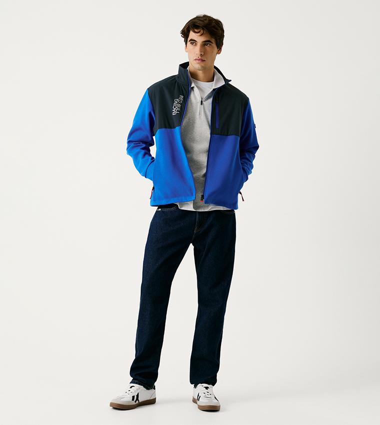 Color Block Zip-Through Hybrid Jacket