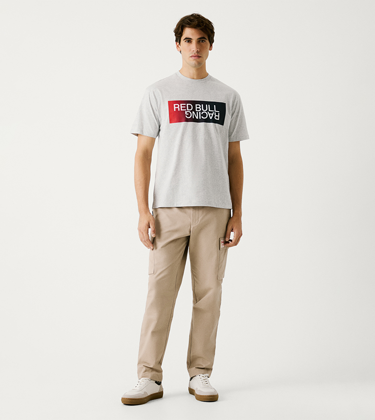 تيشيرت بياقة مستديرة وطبعة 