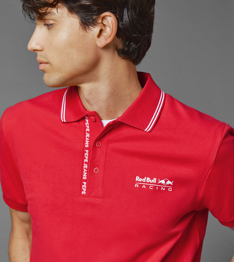 Red Bull Racing Tipped Logo Polo T-Shirt