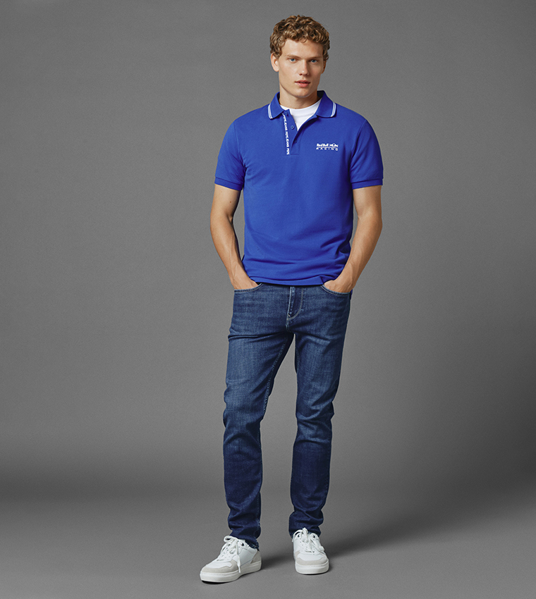 Red Bull Racing Tipped Logo Polo T-Shirt
