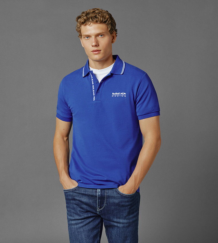 Red Bull Racing Tipped Logo Polo T-Shirt