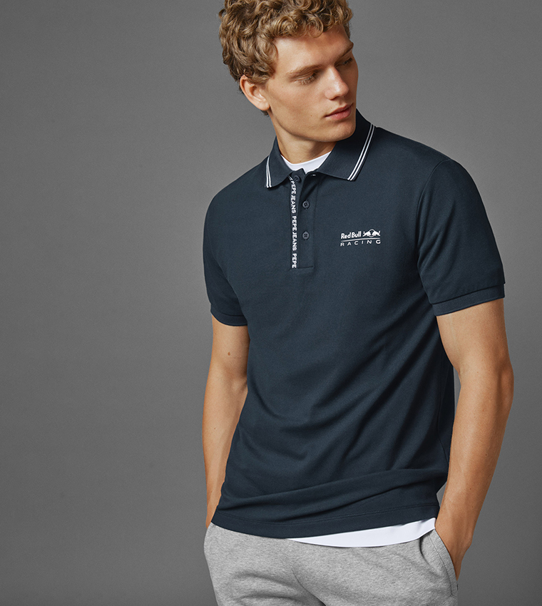 Red Bull Racing Tipped Logo Polo T-Shirt