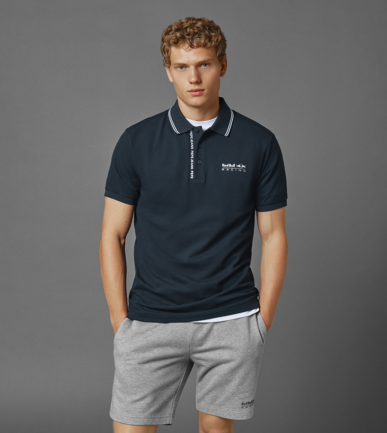 Red Bull Racing Tipped Logo Polo T-Shirt