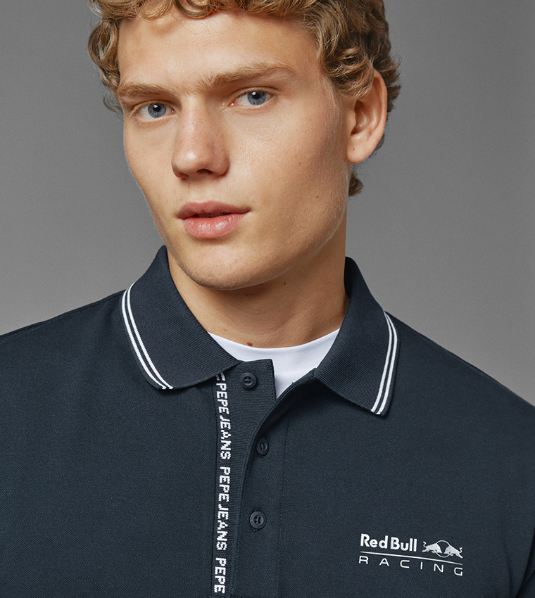 Red Bull Racing Tipped Logo Polo T-Shirt