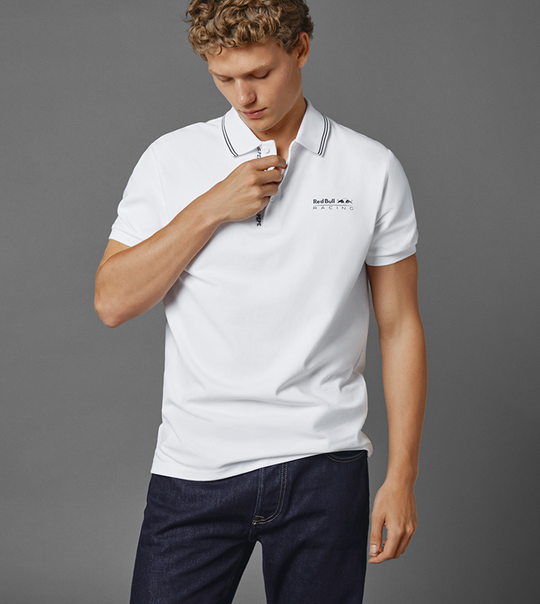 Red Bull Racing Tipped Logo Polo T-Shirt