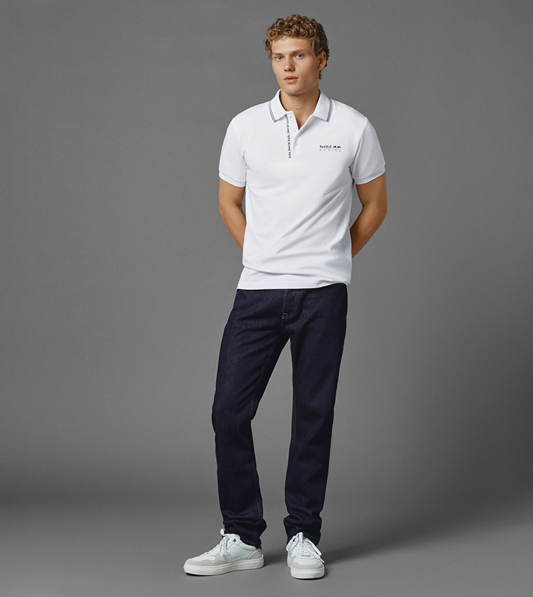 Red Bull Racing Tipped Logo Polo T-Shirt