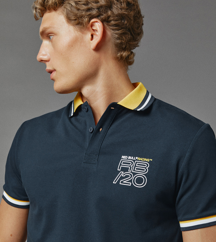 Red Bull Racing Striped Polo T-Shirt