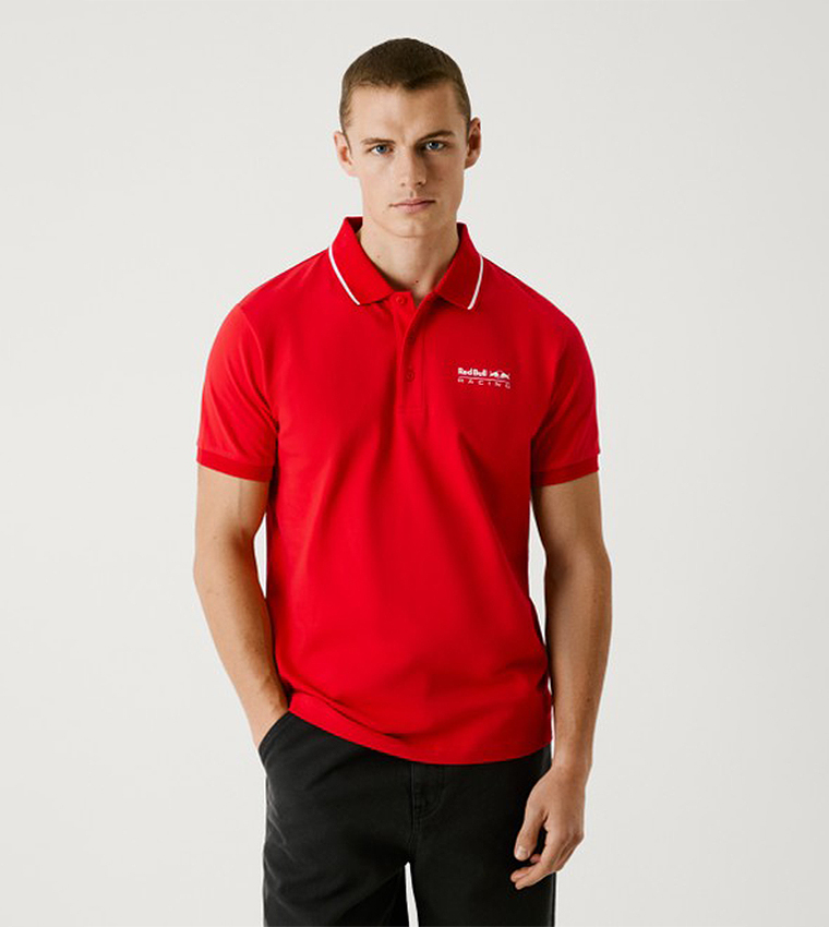 Logo Printed Contrast Tipping Polo T-Shirt