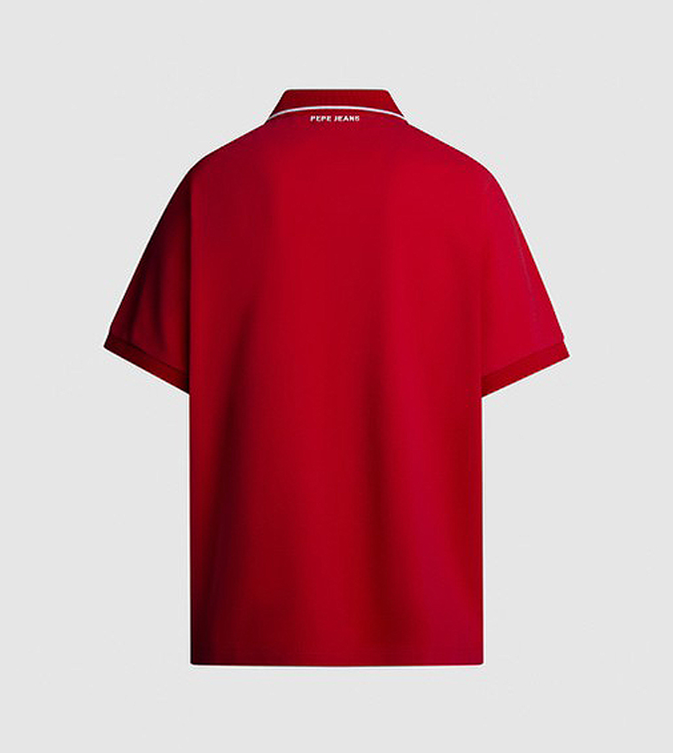 Logo Printed Contrast Tipping Polo T-Shirt